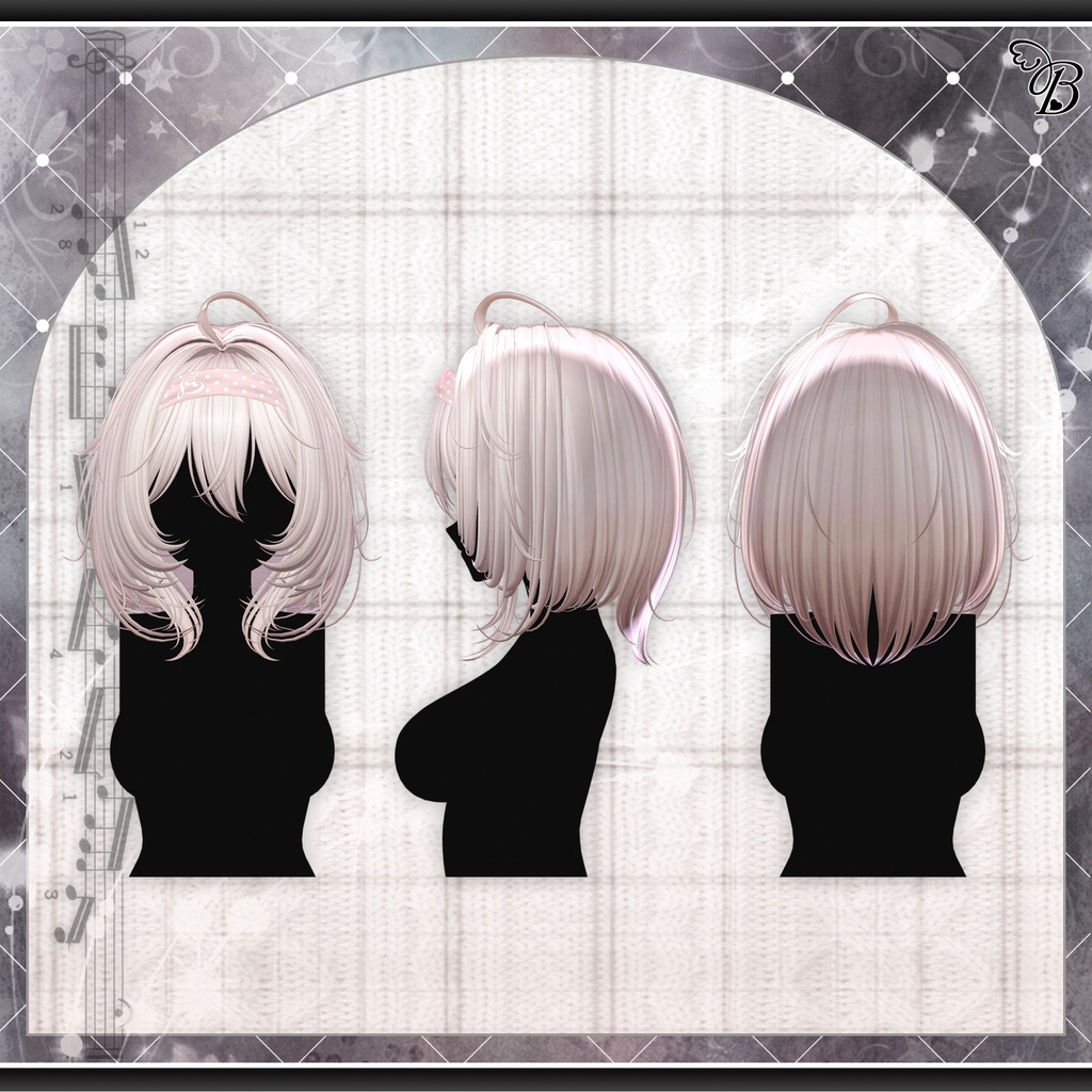 「VRC Hair」 ♫•*¨ Pianissimo Bob Hair ♡