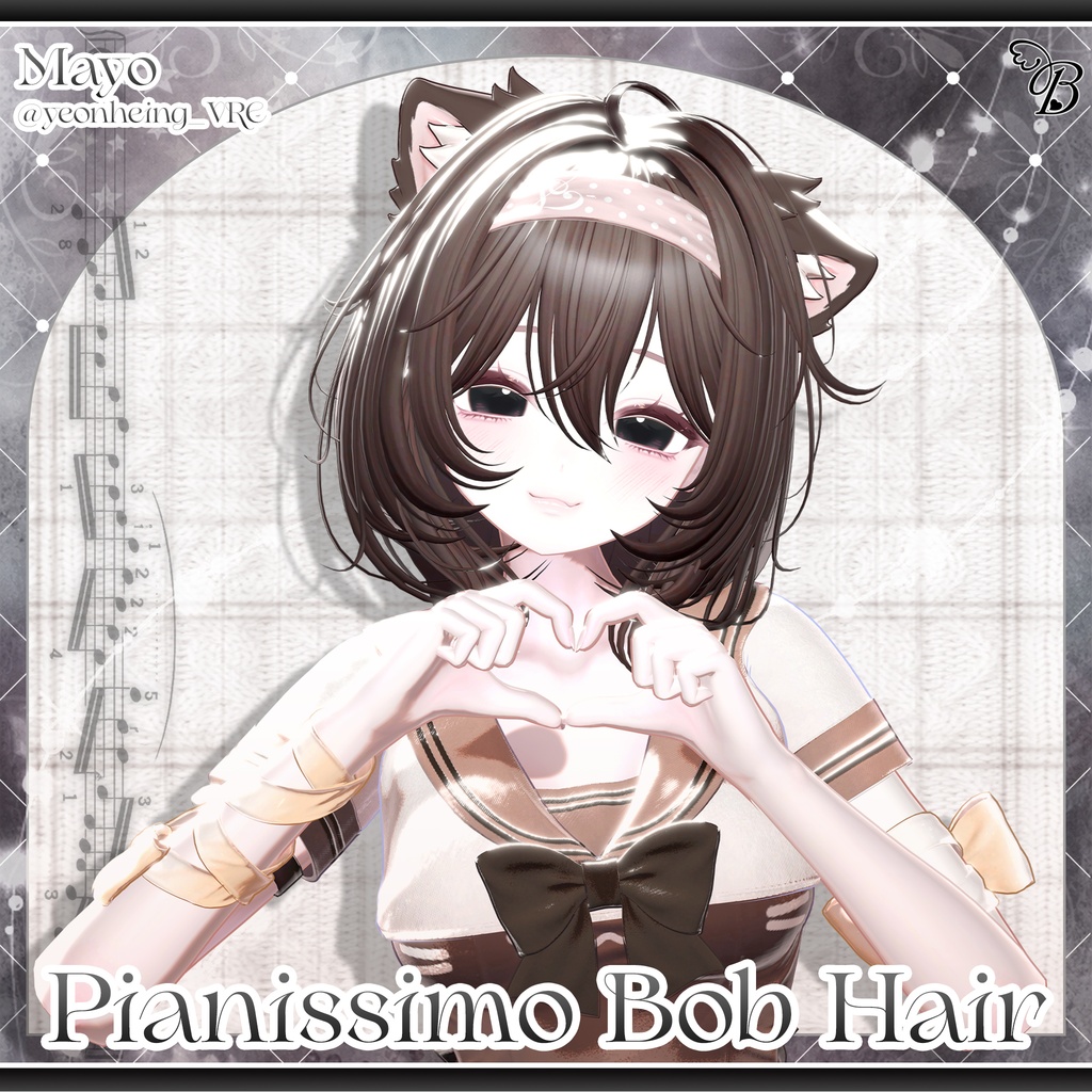 「VRC Hair」 ♫•*¨ Pianissimo Bob Hair ♡
