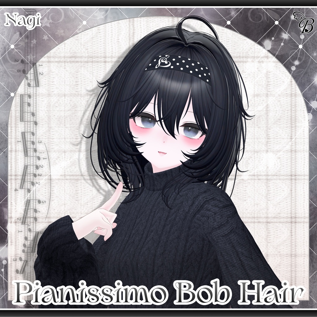「VRC Hair」 ♫•*¨ Pianissimo Bob Hair ♡