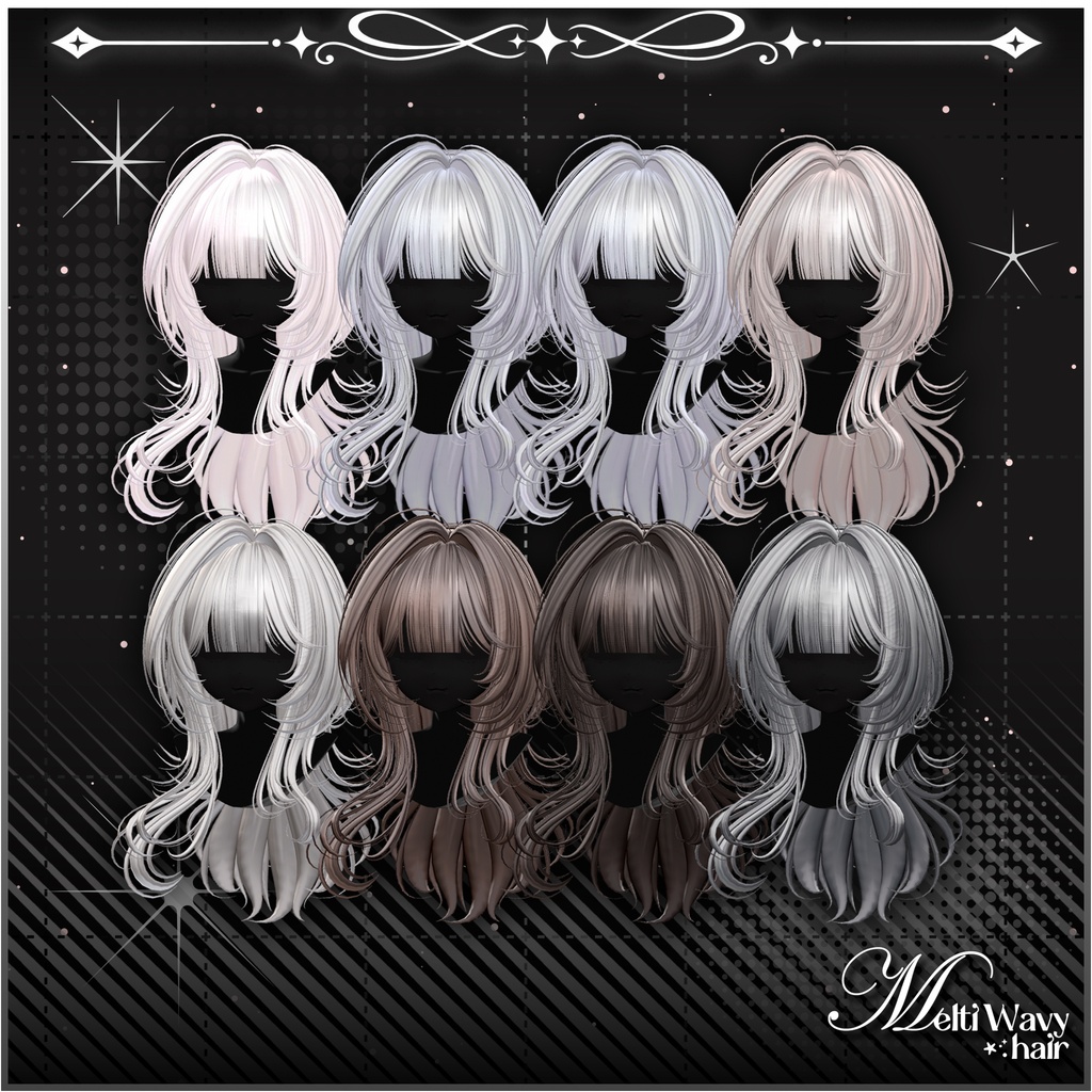 「VRC Hair」 Melti Wavy Hair ⋰˚⭐︎