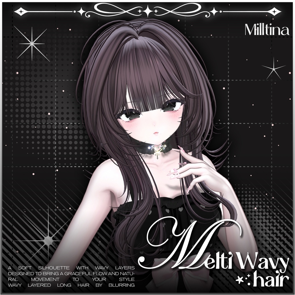 「VRC Hair」 Melti Wavy Hair ⋰˚⭐︎