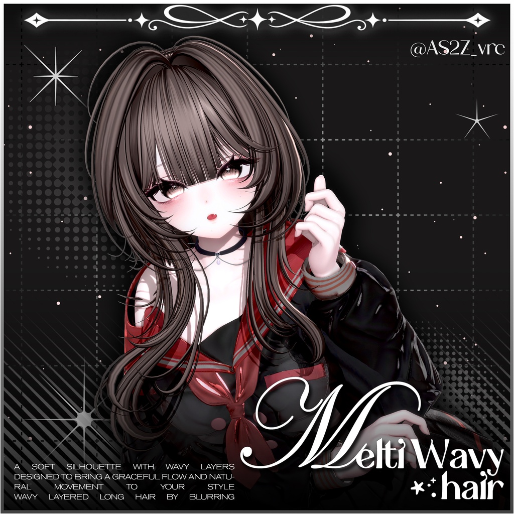 「VRC Hair」 Melti Wavy Hair ⋰˚⭐︎