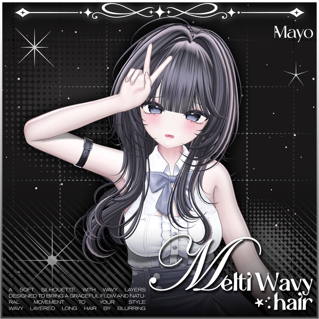 「VRC Hair」 Melti Wavy Hair ⋰˚⭐︎