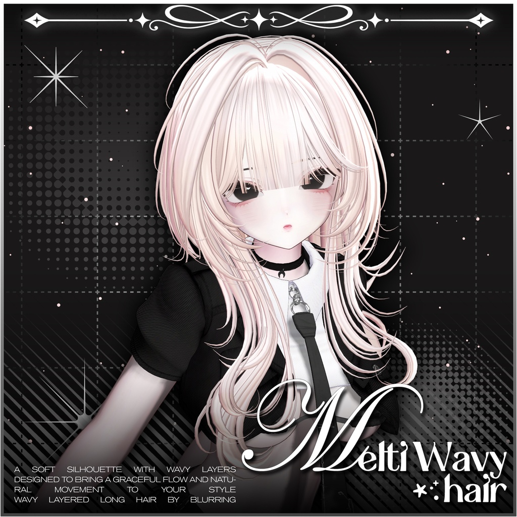 「VRC Hair」 Melti Wavy Hair ⋰˚⭐︎