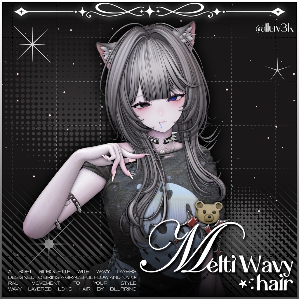 「VRC Hair」 Melti Wavy Hair ⋰˚⭐︎