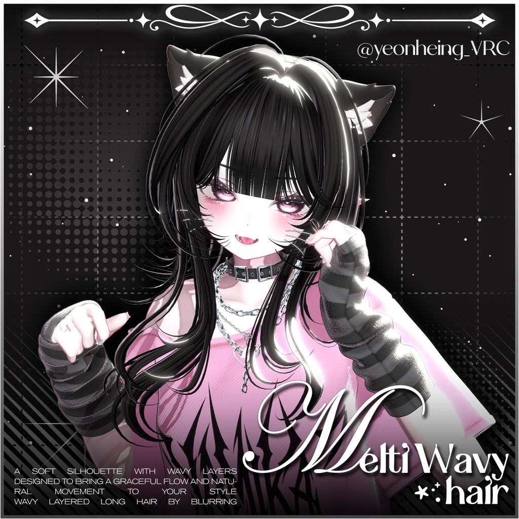 「VRC Hair」 Melti Wavy Hair ⋰˚⭐︎