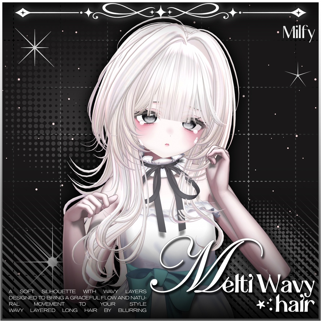 「VRC Hair」 Melti Wavy Hair ⋰˚⭐︎