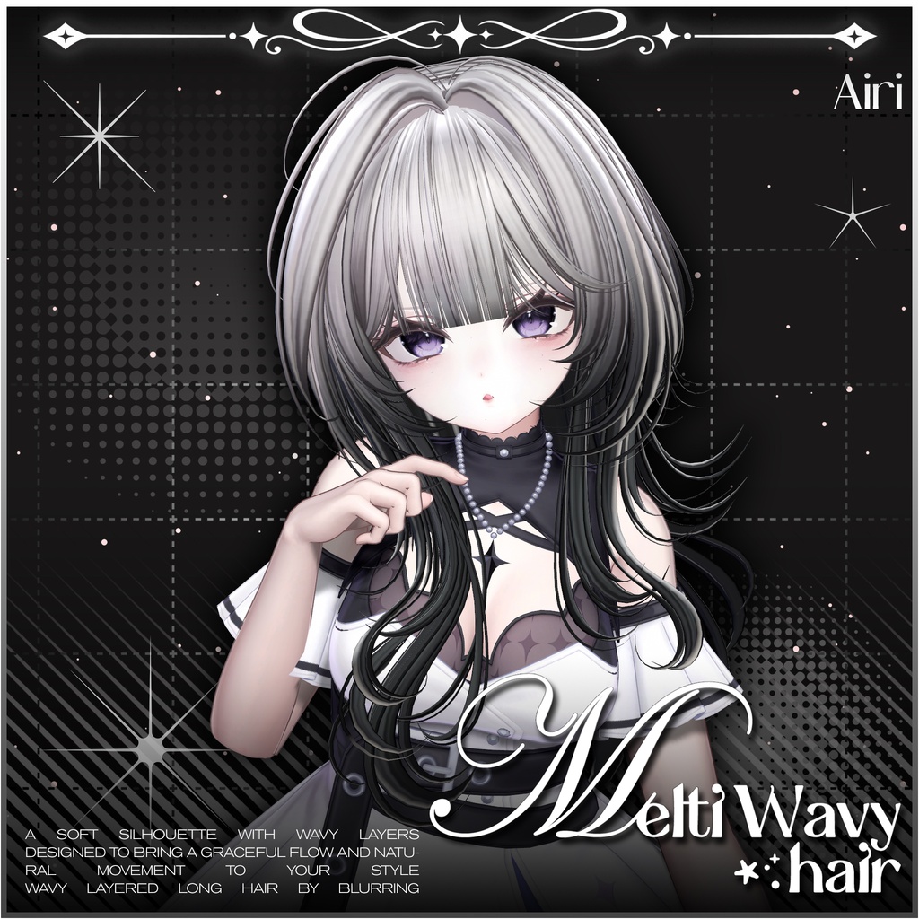 「VRC Hair」 Melti Wavy Hair ⋰˚⭐︎