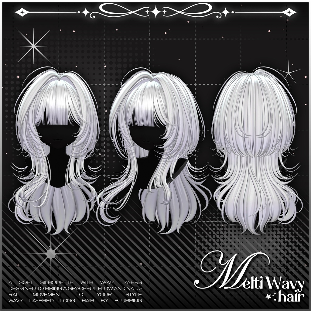 「VRC Hair」 Melti Wavy Hair ⋰˚⭐︎