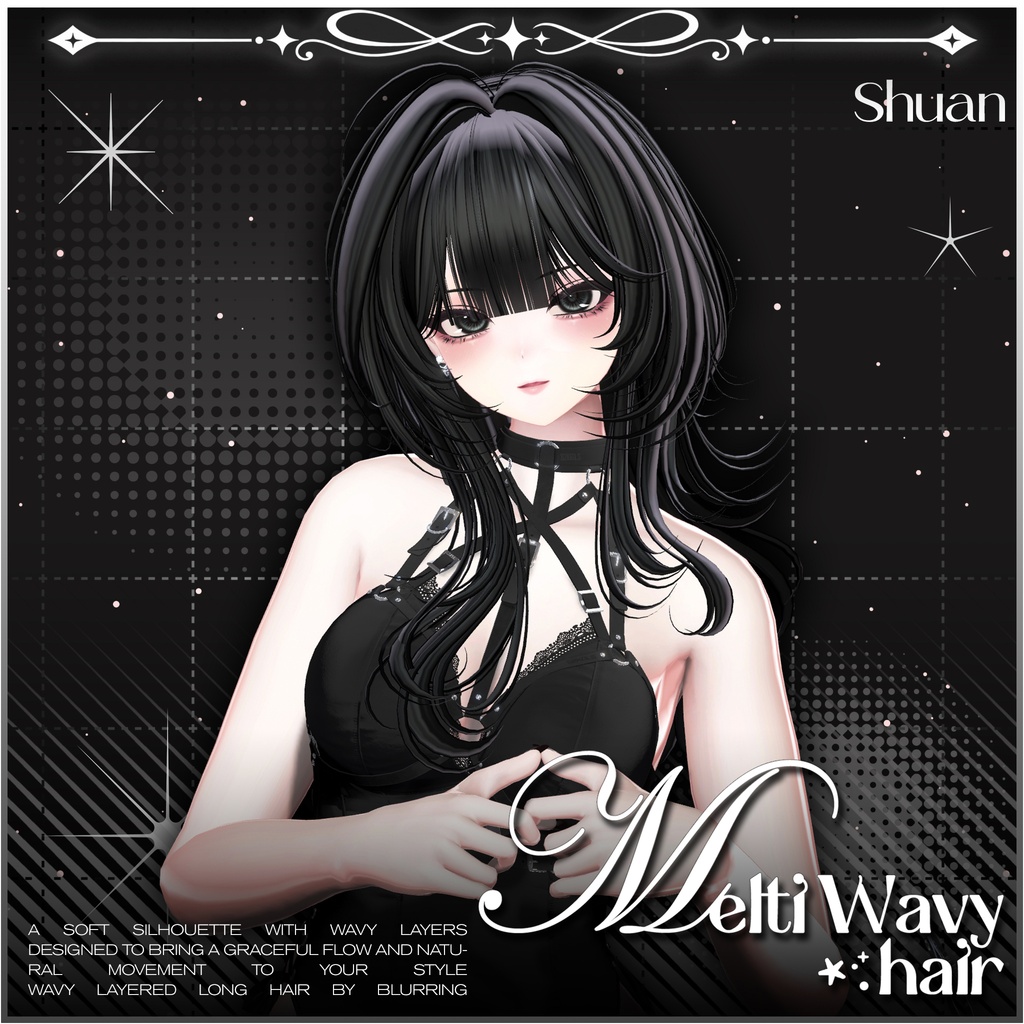 「VRC Hair」 Melti Wavy Hair ⋰˚⭐︎