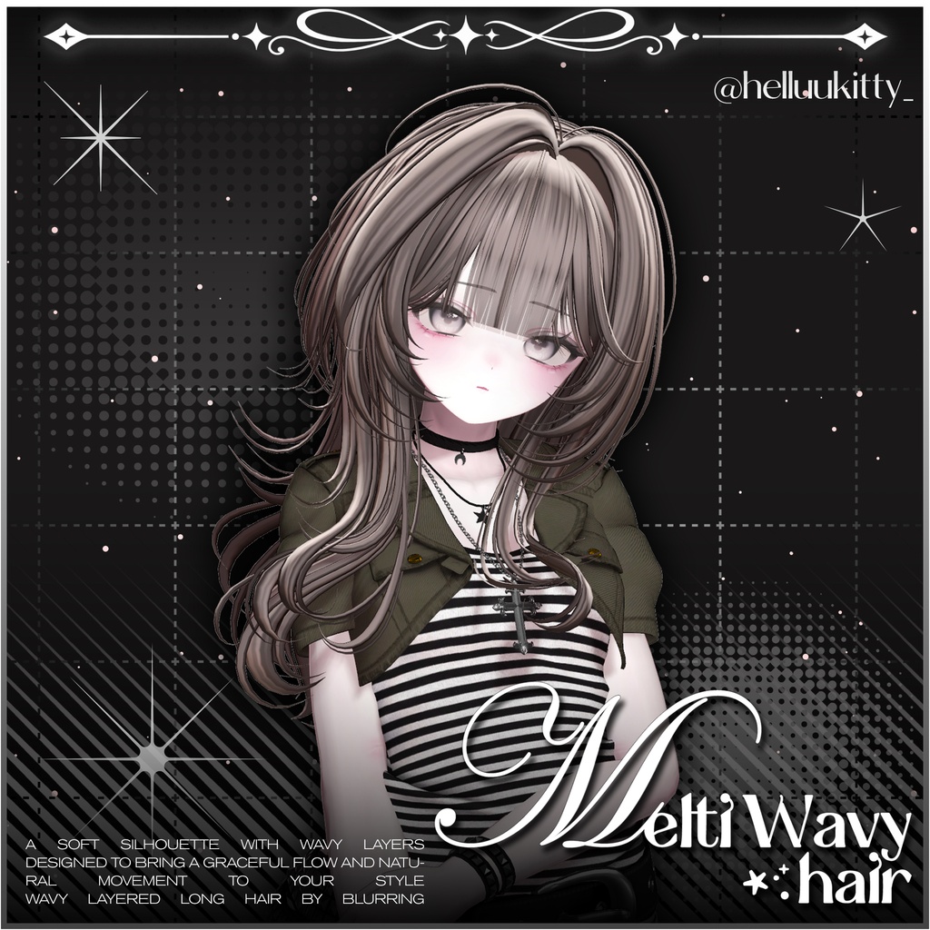 「VRC Hair」 Melti Wavy Hair ⋰˚⭐︎