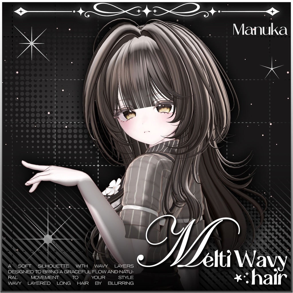 「VRC Hair」 Melti Wavy Hair ⋰˚⭐︎