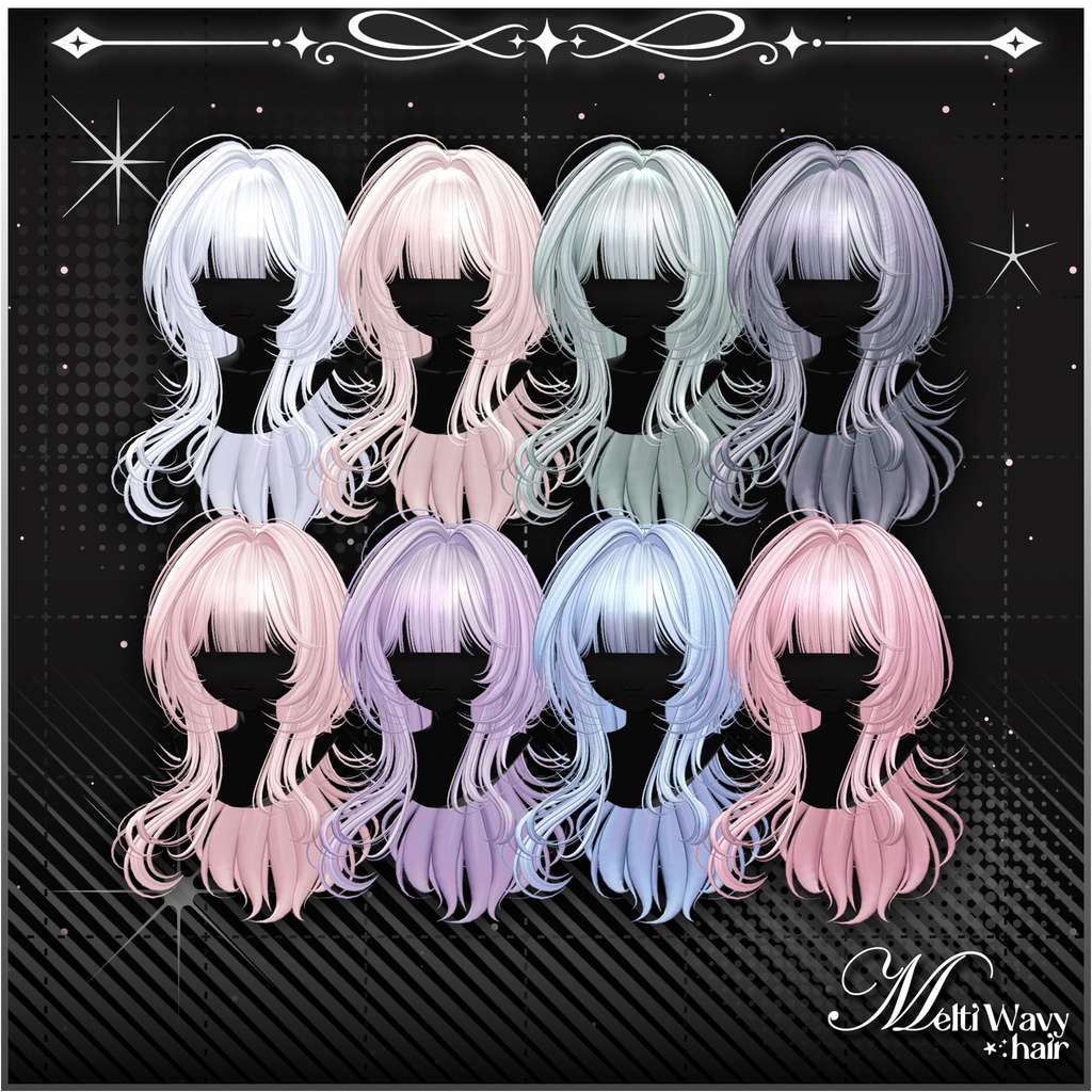「VRC Hair」 Melti Wavy Hair ⋰˚⭐︎