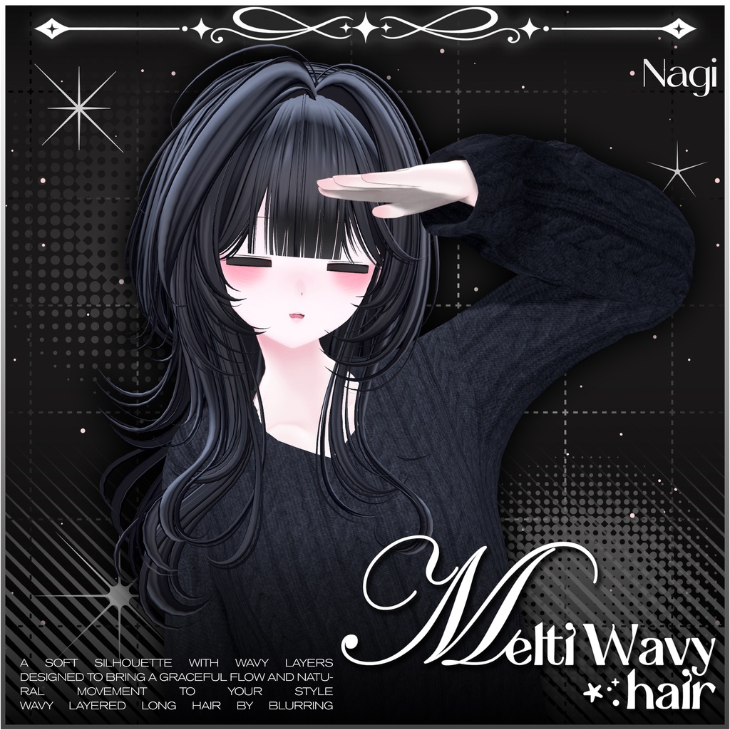 「VRC Hair」 Melti Wavy Hair ⋰˚⭐︎