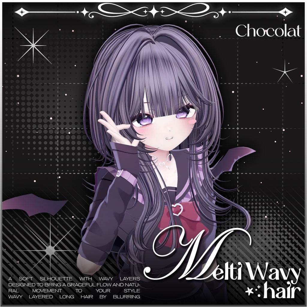「VRC Hair」 Melti Wavy Hair ⋰˚⭐︎