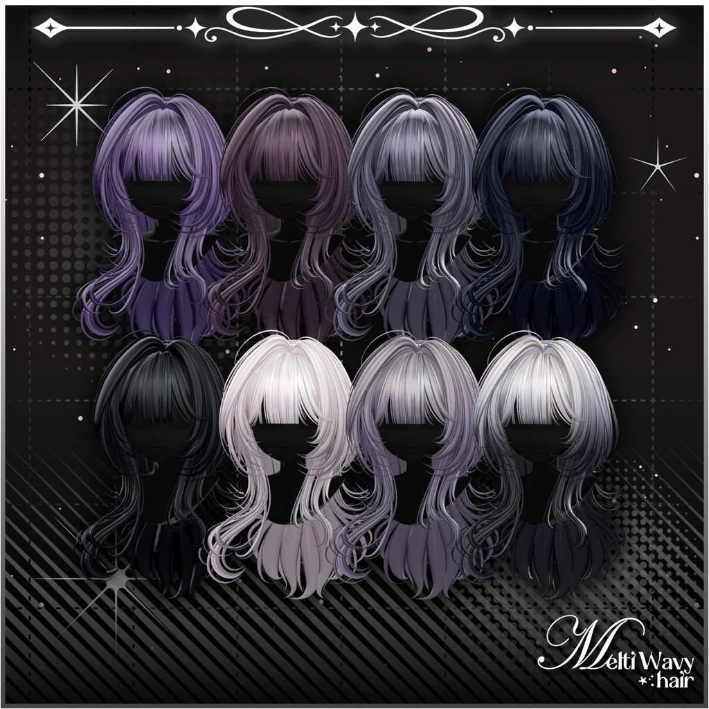 「VRC Hair」 Melti Wavy Hair ⋰˚⭐︎
