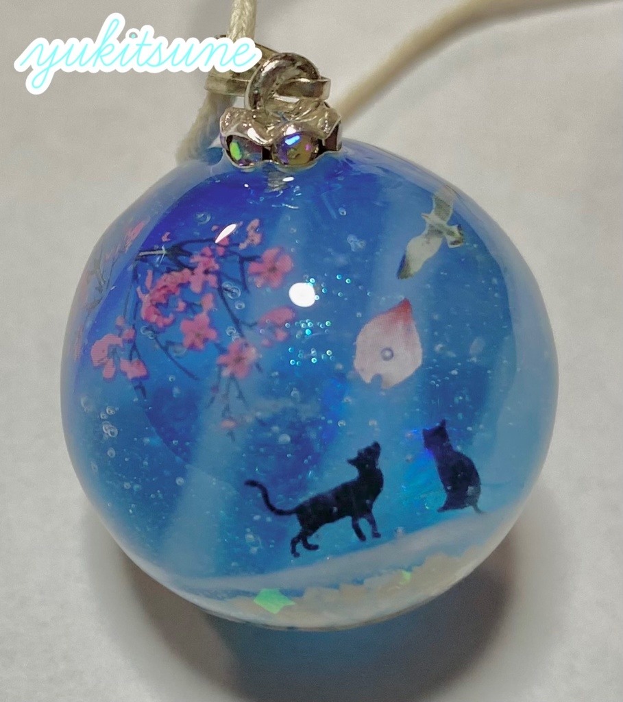 【No.143】ハンドメイド 波打ち際 海 猫 レジン アクセサリー ネックレス ペンダント レジンアクセサリー 雪狐レジン