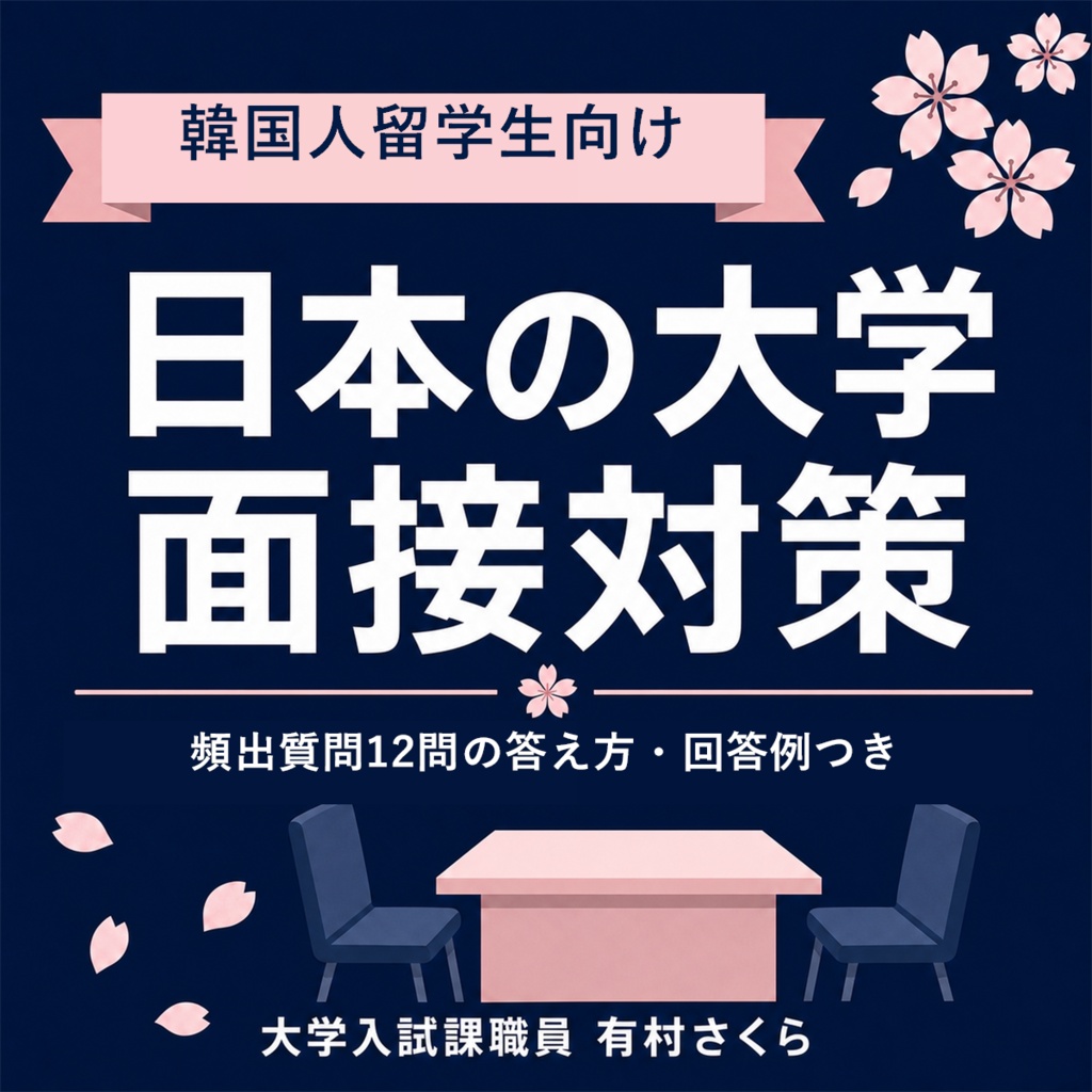 【韓国人留学生向け】日本の大学 面接対策｜頻出質問12問の答え方・回答例つき（PDF）