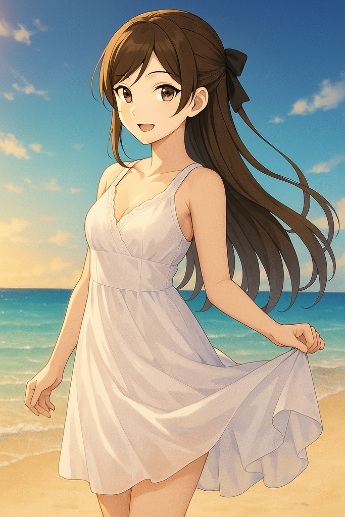 「夏のビーチドレス・ミリス 壁紙素材」