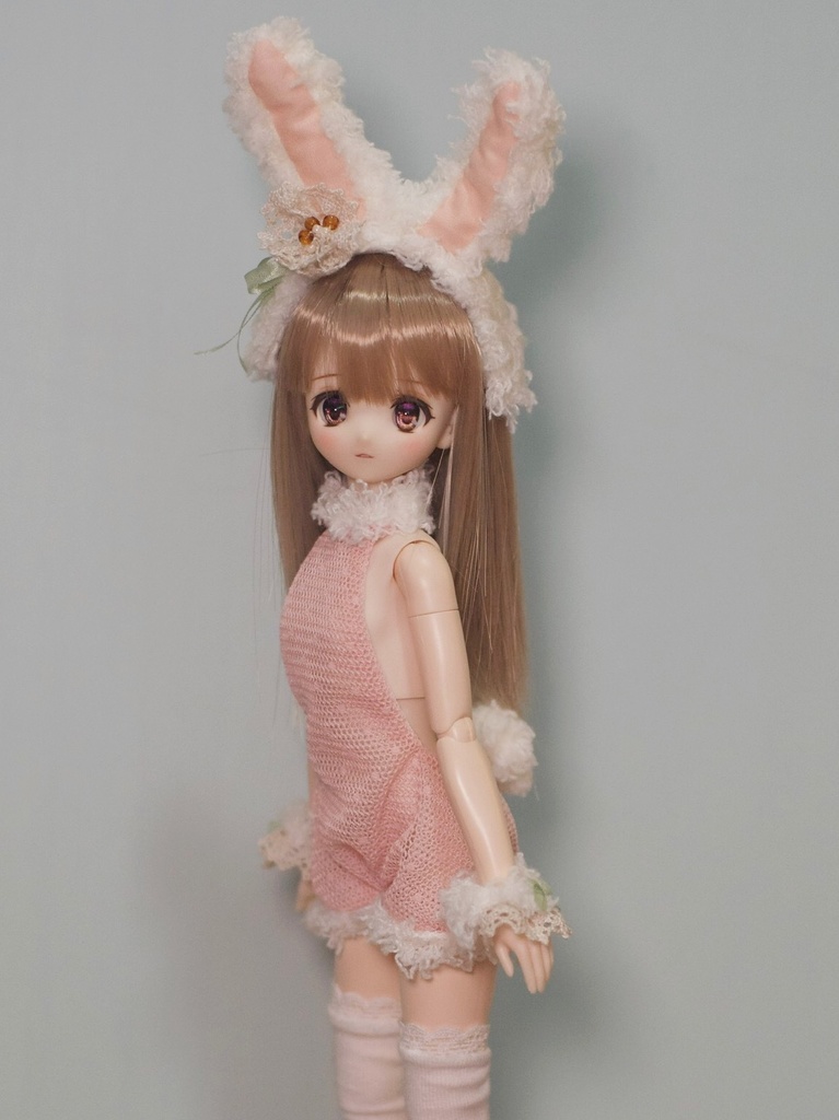 1/6ドール用【うさぎテディ&ドレスセット】