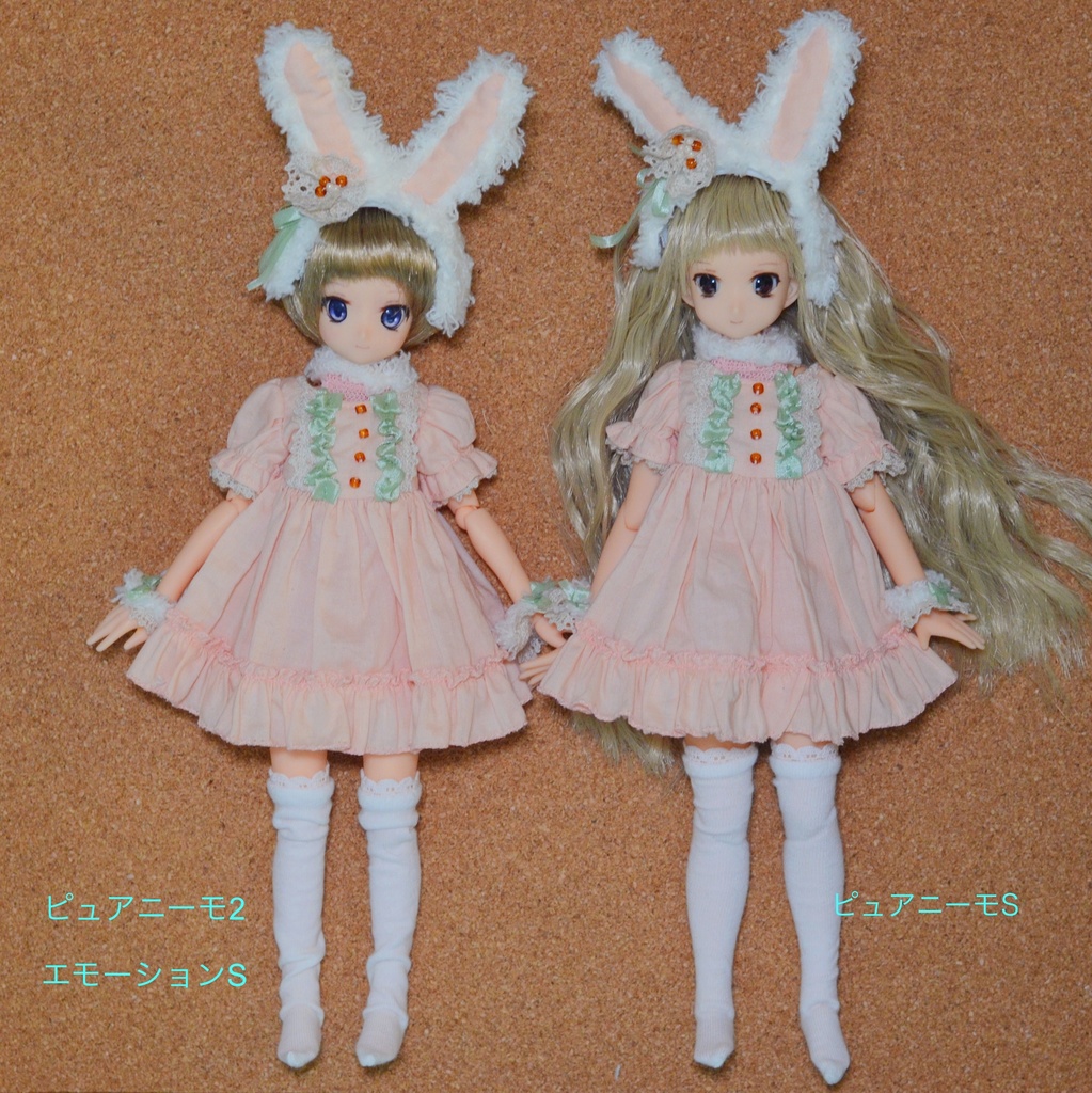 1/6ドール用【うさぎテディ&ドレスセット】