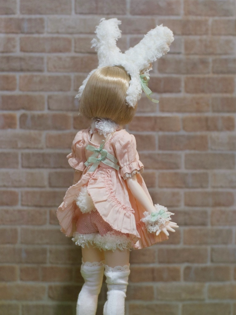 1/6ドール用【うさぎテディ&ドレスセット】