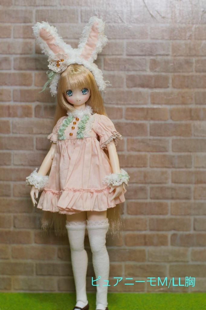 1/6ドール用【うさぎテディ&ドレスセット】