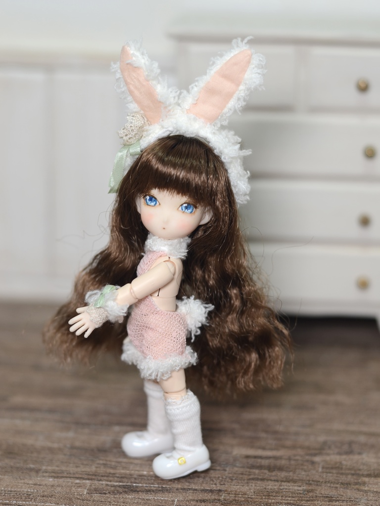 オビツ11サイズ【うさぎテディ&ドレスセット】