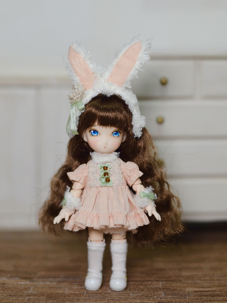 オビツ11サイズ【うさぎテディ&ドレスセット】