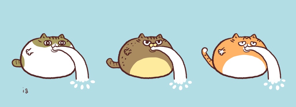 水吐きねこマステ