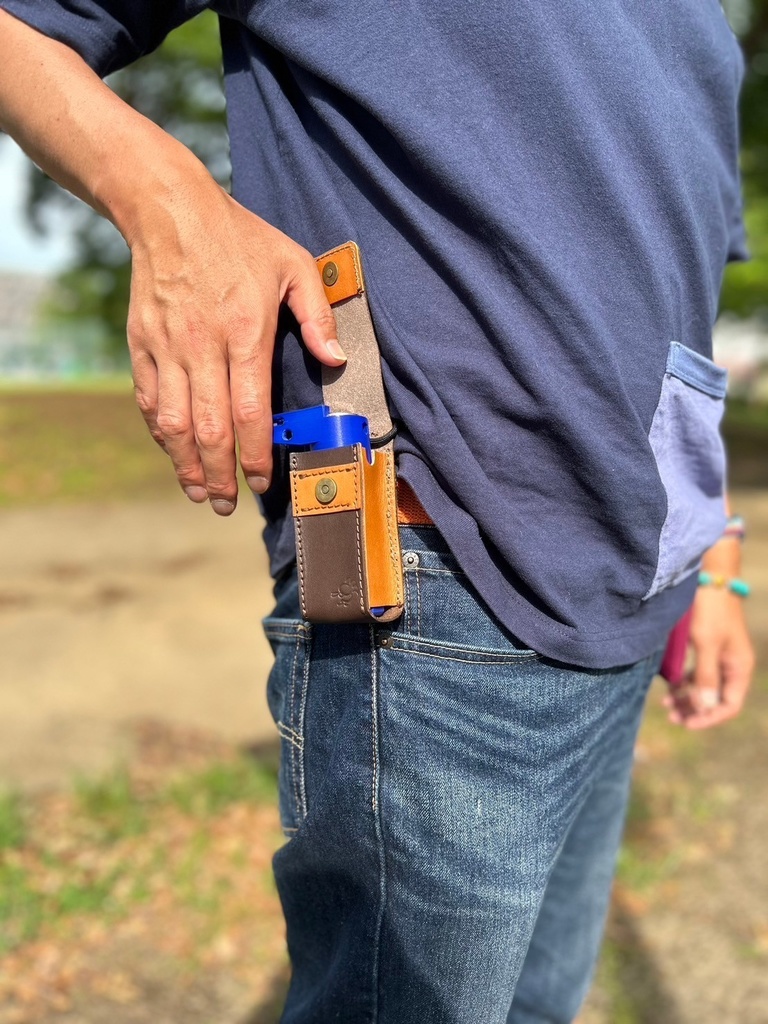 革のコインシリンダーケースS|100円500円兼用「革工房ここづくり」