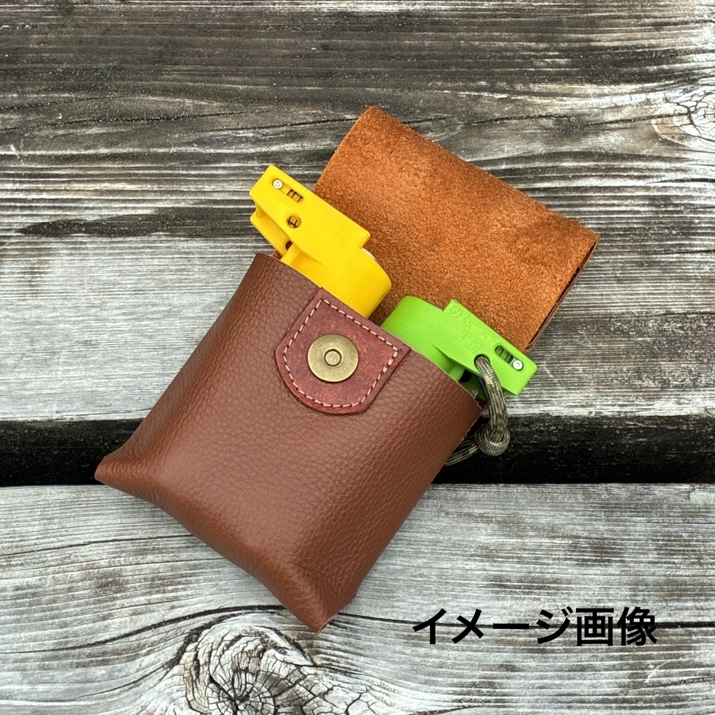 革のコインシリンダーケースD「ブラウン×ブラウン」柔らかい革100円・500円兼用「革工房ここづくり」