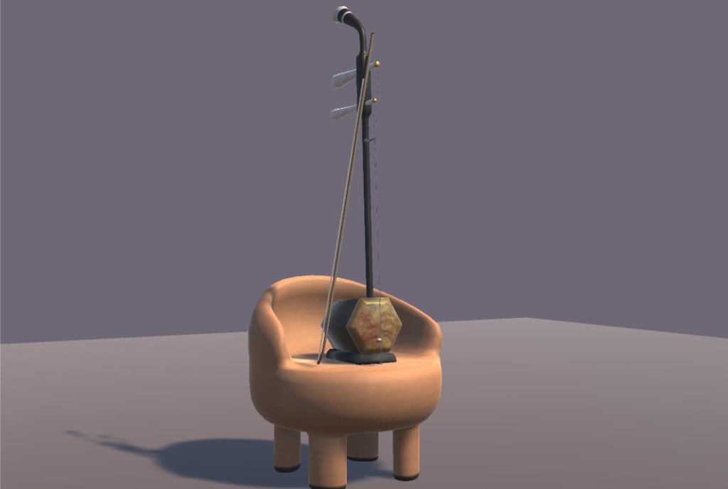 二胡【VR向け 3Dモデル】