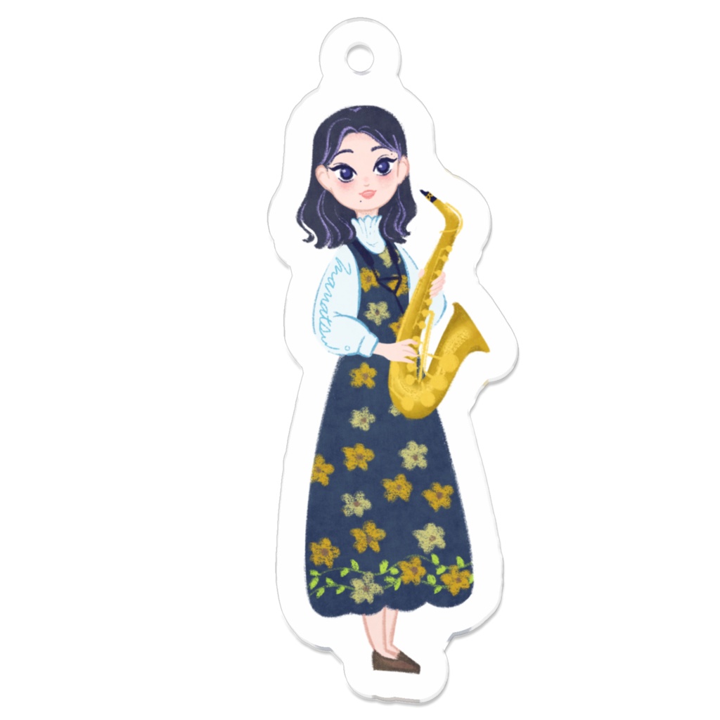 サックス吹きmamatsu。アクリルキーホルダー