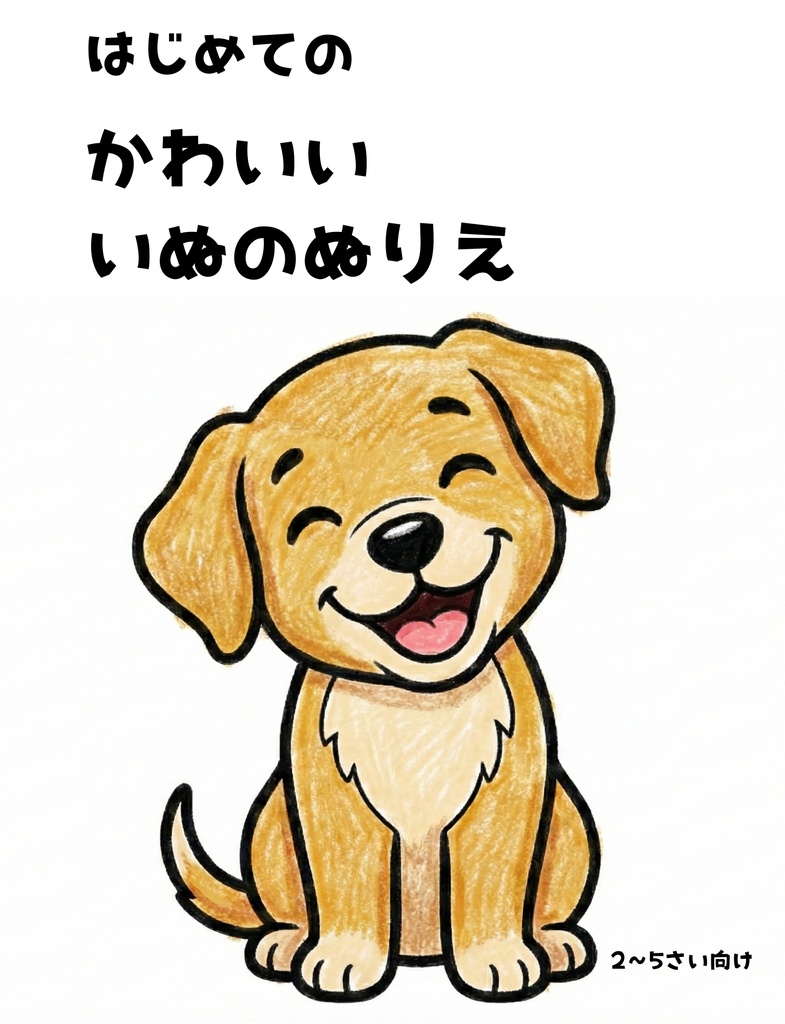 はじめての　かわいい　　いぬのぬりえ　　　　　　　(2～5さい向け)