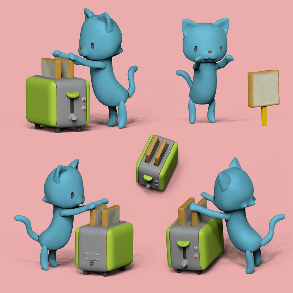 トーストおさえネコ【ガレージキット】