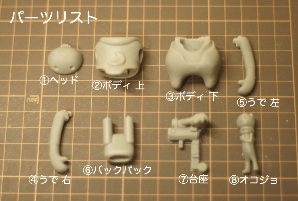 <8パーツ版>月とオコジョとパンダロボ【ガレージキット】