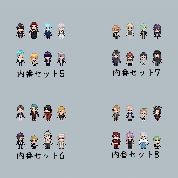 RPGツクールMZ用 刀剣乱舞『内番』キャラチップセット