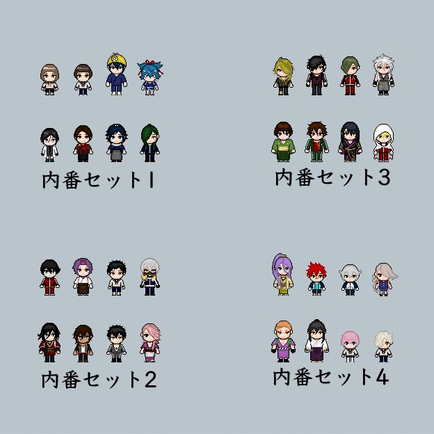 RPGツクールMZ用 刀剣乱舞『内番』キャラチップセット