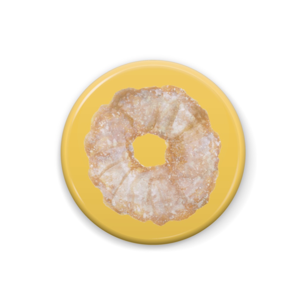 bow's Donuts クルーラー缶バッジ(25×25mm)