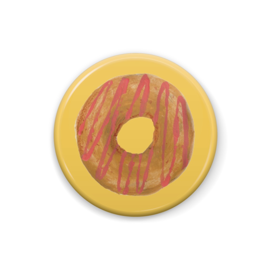 bow's Donuts ストロベリーストライプ 缶バッジ（25×25mm）