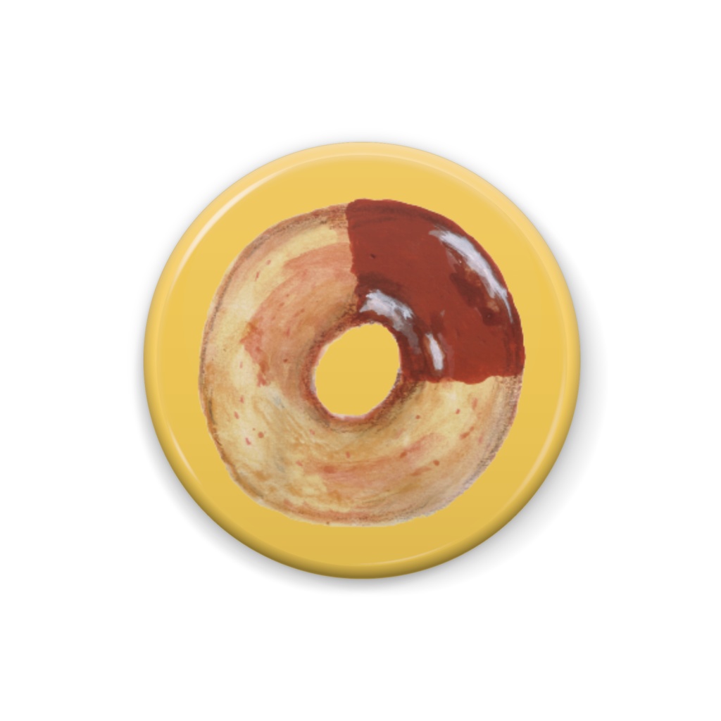 bow's Donuts チョコレートドーナツ 缶バッジ（25×25mm）