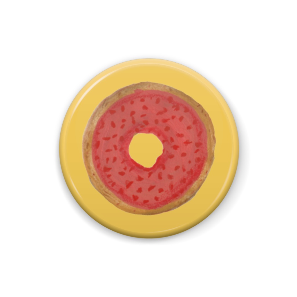 bow's Donuts ストロベリードーナツ 缶バッジ(25×25mm)