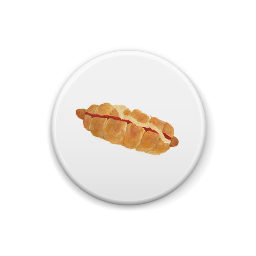 ぼうのぱん ウインナーロール缶バッジ(25×25mm)