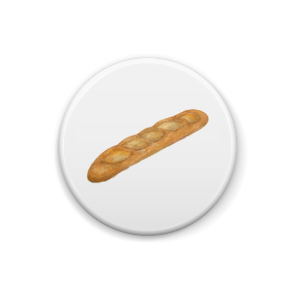 ぼうのぱん フランスパン缶バッジ（25×25mm）