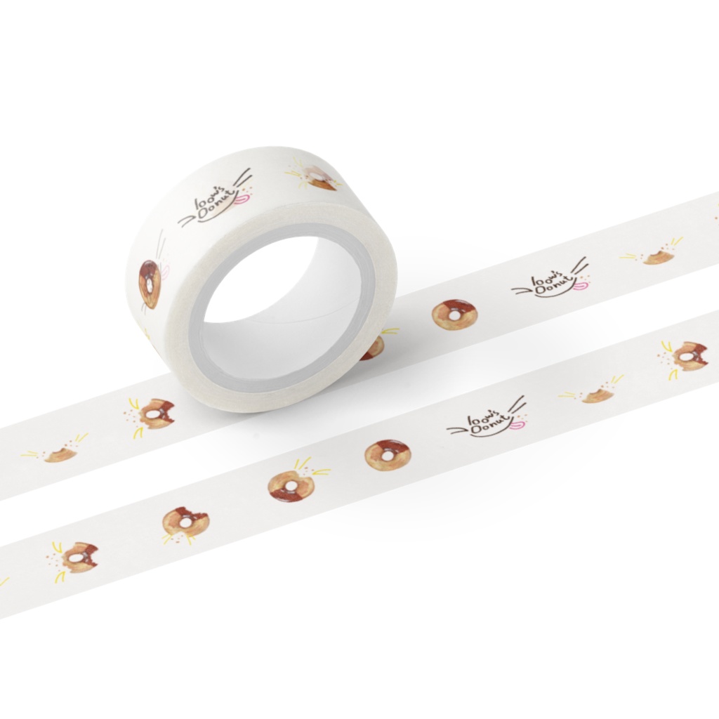 bow's Donuts「チョコレートドーナツ食べた」マスキングテープ(幅15mm)