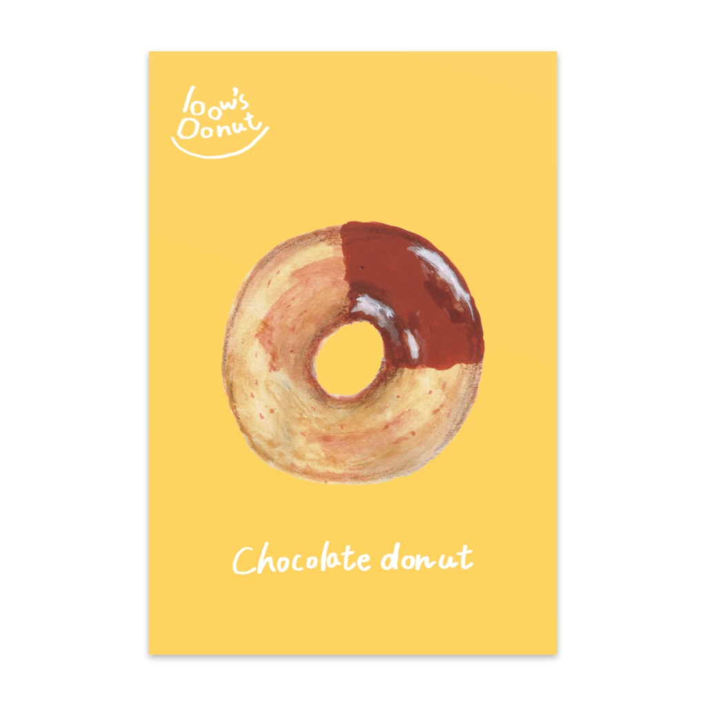 bow's Donuts「チョコレートドーナツ」ポストカード（10枚入）