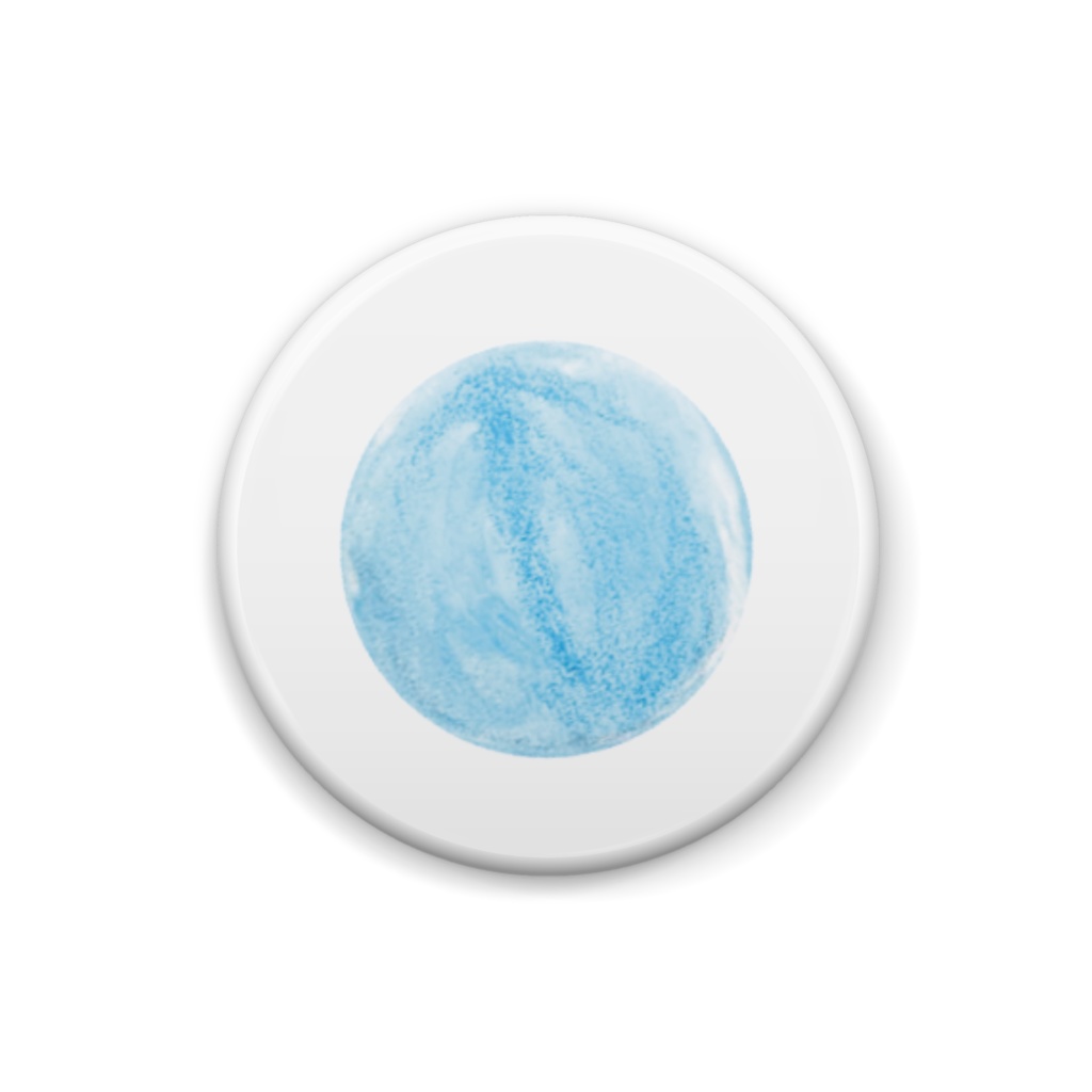 缶の思い出「サイダー瓶の青いビー玉」缶バッジ（25×25mm）