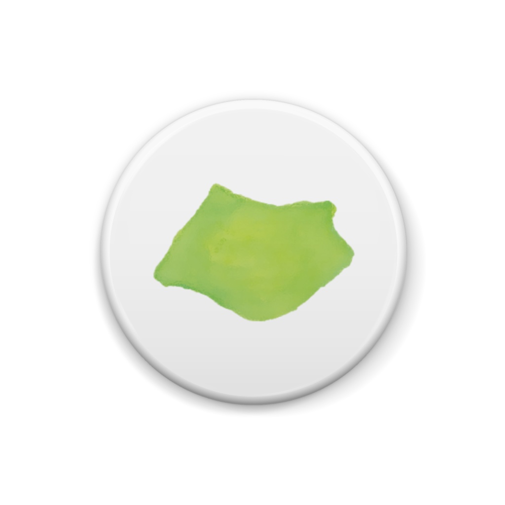 缶の思い出「拾った綺麗な色のガラス片」缶バッジ(25×25mm)