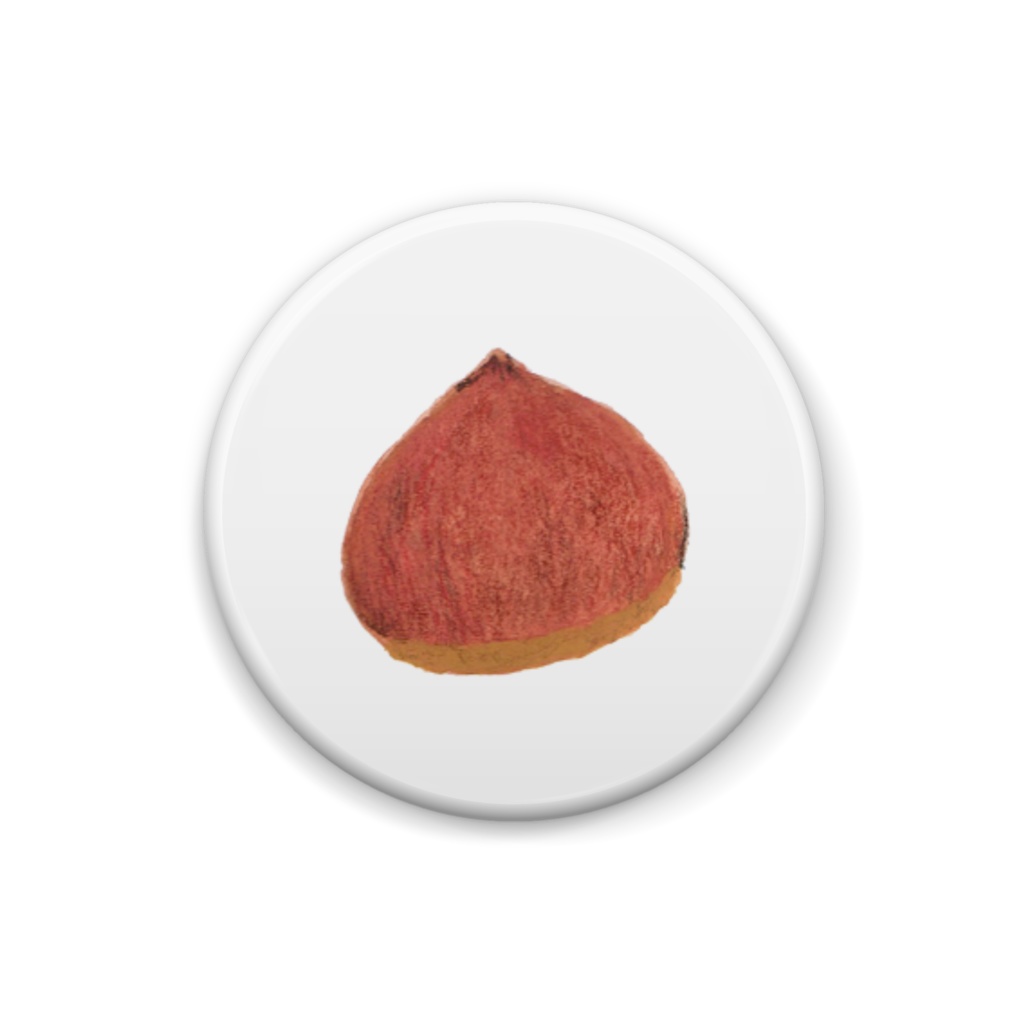 季節は秋「美味しい栗をどうぞ for you」缶バッジ（25×25mm）